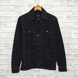 ATWYLD Men's Size XS Black Denim utility Shirt 4 PocketMade in USA